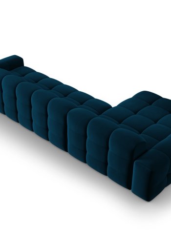 MICADONI Kendal hjrnesofa, venstre, 5 sder - bl fljl og sort bgetr