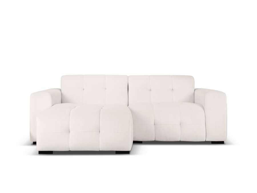 MICADONI Kendal hjrnesofa, venstre, 4 sder - gr fljl og sort bgetr