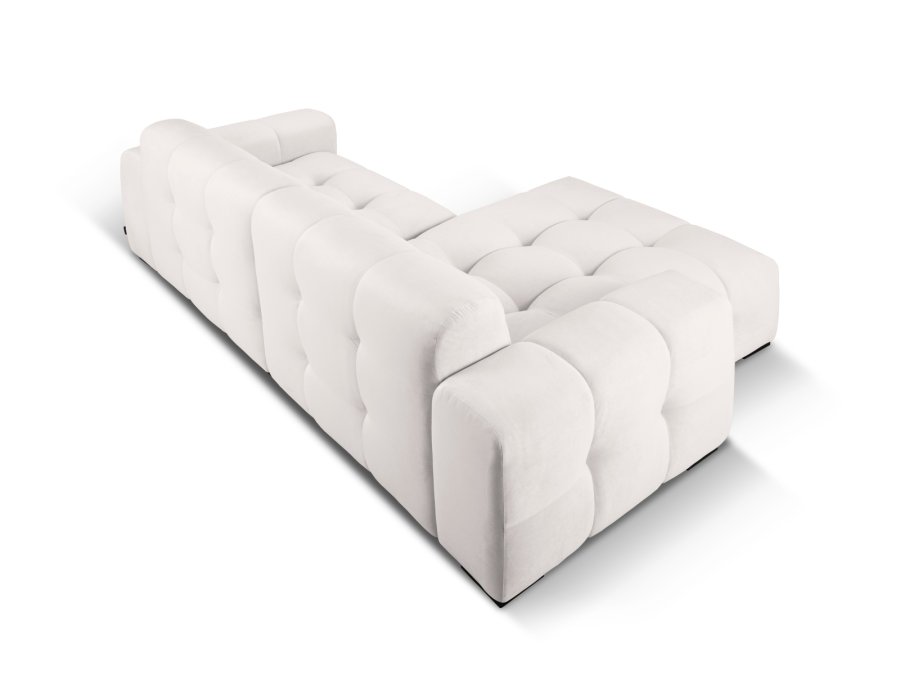 MICADONI Kendal hjrnesofa, venstre, 4 sder - gr fljl og sort bgetr