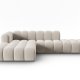 MICADONI Lupin Modular ben hjrnesofa, venstre, 5 sder - beige fljl og sort plast