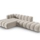 MICADONI Lupin Modular ben hjrnesofa, venstre, 5 sder - beige fljl og sort plast