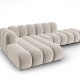 MICADONI Lupin Modular ben hjrnesofa, venstre, 5 sder - beige fljl og sort plast