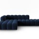 MICADONI Lupin Modular ben hjrnesofa, venstre, 5 sder - bl fljl og sort plast