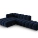 MICADONI Lupin Modular ben hjrnesofa, venstre, 5 sder - bl fljl og sort plast