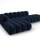 MICADONI Lupin Modular ben hjrnesofa, venstre, 5 sder - bl fljl og sort plast