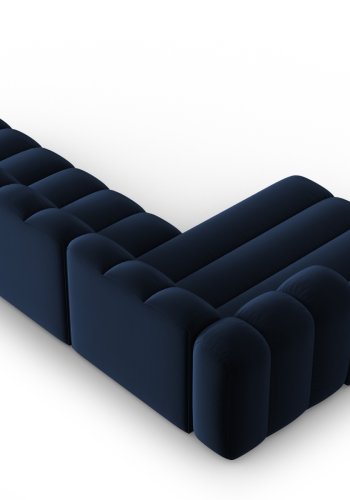 MICADONI Lupin Modular ben hjrnesofa, venstre, 5 sder - bl fljl og sort plast