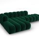 MICADONI Lupin Modular ben hjrnesofa, venstre, 5 sder - grn fljl og sort plast
