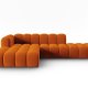MICADONI Lupin Modular ben hjrnesofa, venstre, 5 sder - orange fljl og sort plast