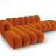 MICADONI Lupin Modular ben hjrnesofa, venstre, 5 sder - orange fljl og sort plast