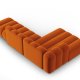 MICADONI Lupin Modular ben hjrnesofa, venstre, 5 sder - orange fljl og sort plast