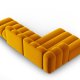 MICADONI Lupin Modular ben hjrnesofa, venstre, 5 sder - gul fljl og sort plast