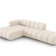 MICADONI Lupin Modular ben hjrnesofa, venstre, 5 sder - beige chenille og sort plast