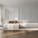 MICADONI Lupin Modular ben hjrnesofa, venstre, 5 sder - beige chenille og sort plast