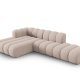 MICADONI Lupin Modular ben hjrnesofa, venstre, 5 sder - beige chenille og sort plast