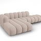 MICADONI Lupin Modular ben hjrnesofa, venstre, 5 sder - beige chenille og sort plast