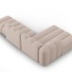 MICADONI Lupin Modular ben hjrnesofa, venstre, 5 sder - beige chenille og sort plast