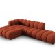 MICADONI Lupin Modular ben hjrnesofa, venstre, 5 sder - orange chenille og sort plast