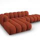 MICADONI Lupin Modular ben hjrnesofa, venstre, 5 sder - orange chenille og sort plast