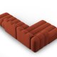 MICADONI Lupin Modular ben hjrnesofa, venstre, 5 sder - orange chenille og sort plast