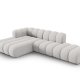 MICADONI Lupin Modular ben hjrnesofa, venstre, 5 sder - gr chenille og sort plast
