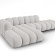 MICADONI Lupin Modular ben hjrnesofa, venstre, 5 sder - gr chenille og sort plast