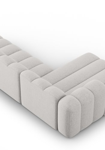 MICADONI Lupin Modular ben hjrnesofa, venstre, 5 sder - gr chenille og sort plast