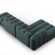 MICADONI Lupin Modular ben hjrnesofa, venstre, 5 sder - bl chenille og sort plast