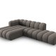 MICADONI Lupin Modular ben hjrnesofa, venstre, 5 sder - gr chenille og sort plast