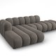 MICADONI Lupin Modular ben hjrnesofa, venstre, 5 sder - gr chenille og sort plast