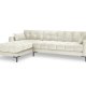 MICADONI Mamaia hjrnesofa, venstre, 5 sder - beige fljl og sort metal