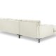 MICADONI Mamaia hjrnesofa, venstre, 5 sder - beige fljl og sort metal