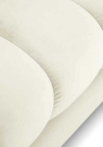 MICADONI Mamaia hjrnesofa, venstre, 5 sder - beige fljl og sort metal