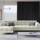 MICADONI Mamaia hjrnesofa, venstre, 5 sder - beige fljl og sort metal