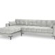 MICADONI Mamaia hjrnesofa, venstre, 5 sder - slv fljl og sort metal
