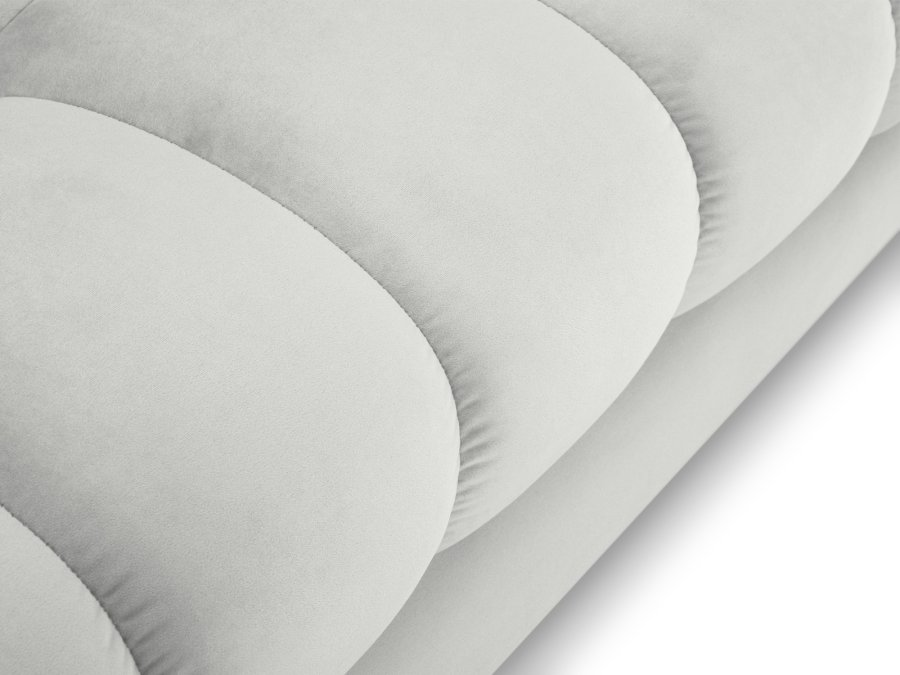 MICADONI Mamaia hjrnesofa, venstre, 5 sder - slv fljl og sort metal