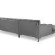 MICADONI Mamaia hjrnesofa, venstre, 5 sder - gr fljl og sort metal