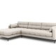 MICADONI Mamaia hjrnesofa, venstre, 5 sder - beige stof og sort metal