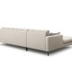 MICADONI Mamaia hjrnesofa, venstre, 5 sder - beige stof og sort metal