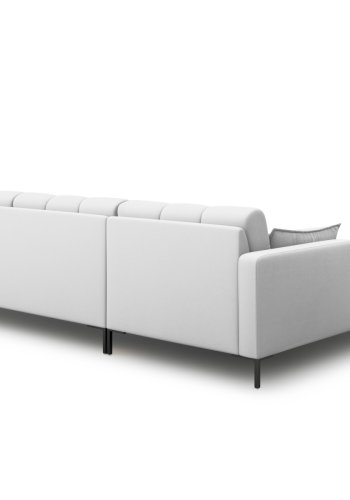 MICADONI Mamaia hjrnesofa, venstre, 5 sder - gr stof og sort metal