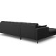 MICADONI Mamaia hjrnesofa, venstre, 5 sder - antracitgr stof og sort metal