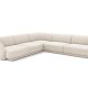 MICADONI Miley Symmetrical hjrnesofa, 5 sder - beige fljl og sort plast