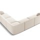 MICADONI Miley Symmetrical hjrnesofa, 5 sder - beige fljl og sort plast