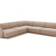 MICADONI Miley Symmetrical hjrnesofa, 5 sder - brun fljl og sort plast