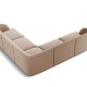 MICADONI Miley Symmetrical hjrnesofa, 5 sder - brun fljl og sort plast