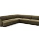 MICADONI Miley Symmetrical hjrnesofa, 5 sder - grn fljl og sort plast