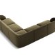 MICADONI Miley Symmetrical hjrnesofa, 5 sder - grn fljl og sort plast
