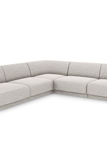 MICADONI Miley Symmetrical hjrnesofa, 5 sder - gr chenille og sort plast