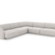 MICADONI Miley Symmetrical hjrnesofa, 5 sder - gr chenille og sort plast