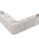 MICADONI Miley Symmetrical hjrnesofa, 5 sder - gr chenille og sort plast