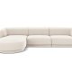 MICADONI Miley hjrnesofa, venstre, 4 sder - beige fljl og sort plast